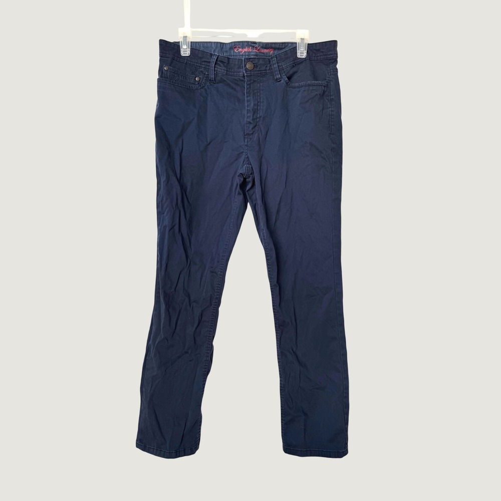 English Laundry Mens 32x30 Navy Blue 5-Pocket Stretch Cotton Pants 1291272